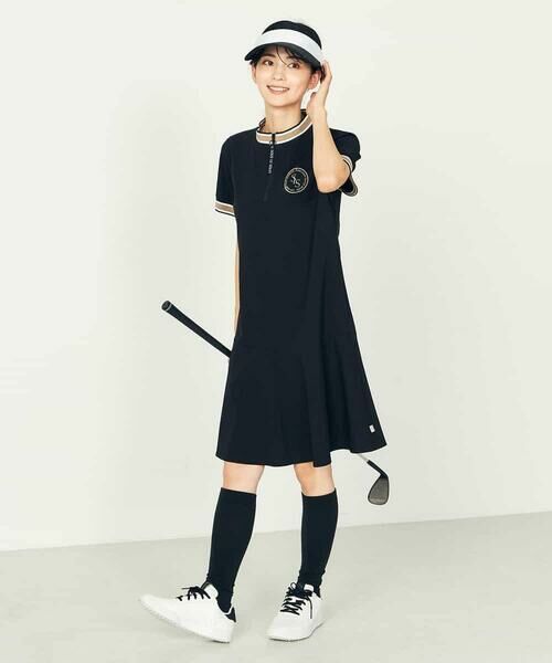 a.v.v / アー・ヴェ・ヴェ ロング・マキシ丈ワンピース | レディースゴルフウエア/ハーフZIPモックネックワンピース | 詳細6