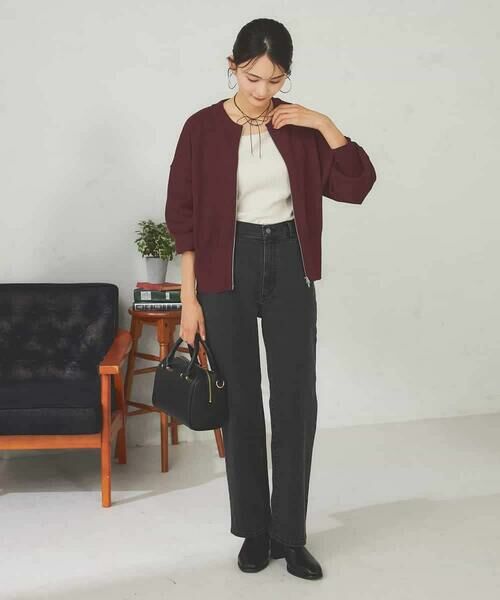 a.v.v / アー・ヴェ・ヴェ カーディガン・ボレロ | 【さらさらタッチ】ミニブークレWジップカーディガン | 詳細16