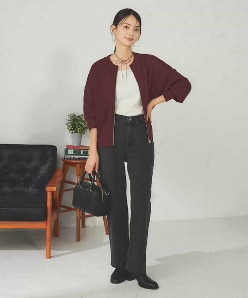 a.v.v / アー・ヴェ・ヴェ カーディガン・ボレロ | 【さらさらタッチ】ミニブークレWジップカーディガン | 詳細17