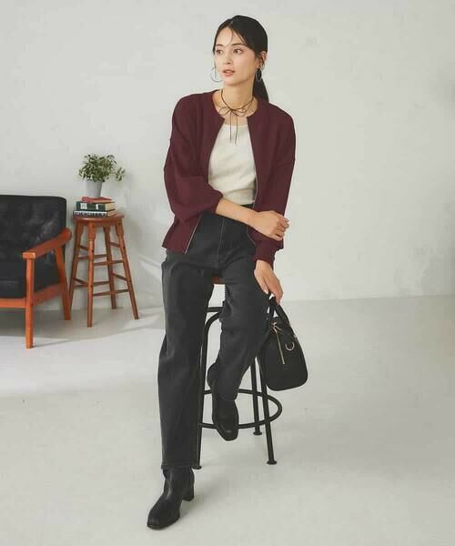 a.v.v / アー・ヴェ・ヴェ カーディガン・ボレロ | 【さらさらタッチ】ミニブークレWジップカーディガン | 詳細20