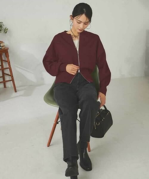 a.v.v / アー・ヴェ・ヴェ カーディガン・ボレロ | 【さらさらタッチ】ミニブークレWジップカーディガン | 詳細22