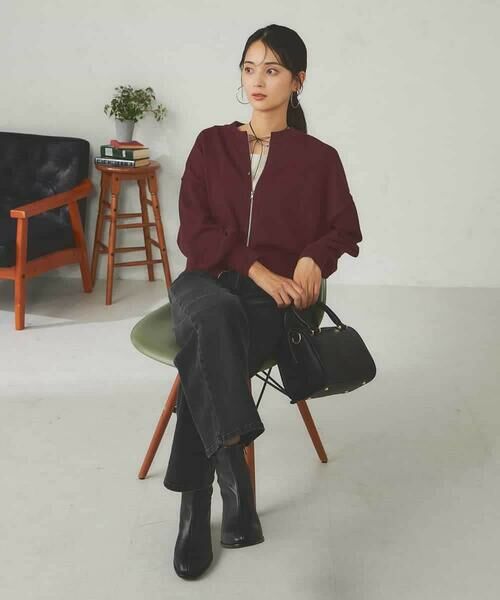 a.v.v / アー・ヴェ・ヴェ カーディガン・ボレロ | 【さらさらタッチ】ミニブークレWジップカーディガン | 詳細23