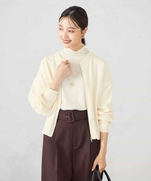 a.v.v / アー・ヴェ・ヴェ カーディガン・ボレロ | 【さらさらタッチ】ミニブークレWジップカーディガン | 詳細24