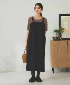 a.v.v / アー・ヴェ・ヴェ ロング・マキシ丈スカート | 【洗える】Iラインサスペンダー付きジャンスカ