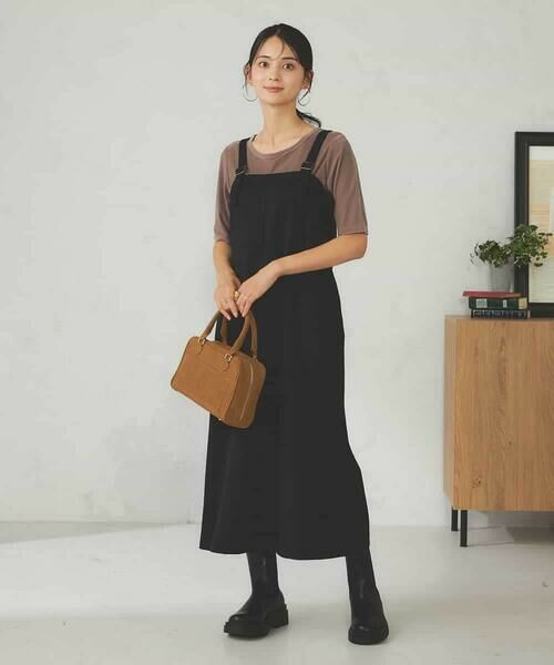 a.v.v / アー・ヴェ・ヴェ ロング・マキシ丈スカート | 【洗える】Iラインサスペンダー付きジャンスカ | 詳細14