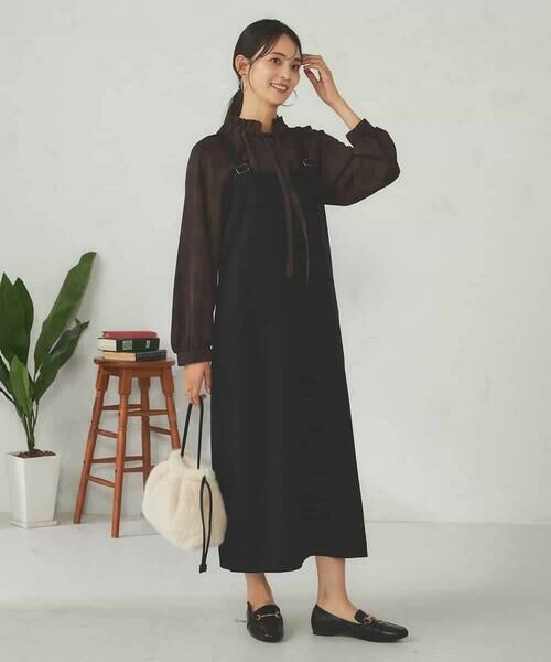 a.v.v / アー・ヴェ・ヴェ ロング・マキシ丈スカート | 【洗える】Iラインサスペンダー付きジャンスカ | 詳細17