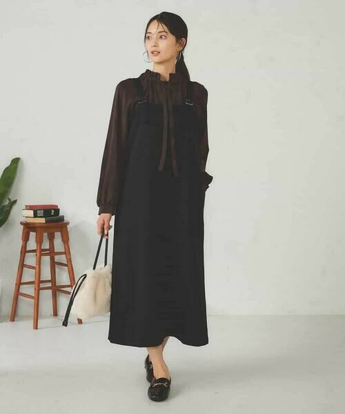 a.v.v / アー・ヴェ・ヴェ ロング・マキシ丈スカート | 【洗える】Iラインサスペンダー付きジャンスカ | 詳細18