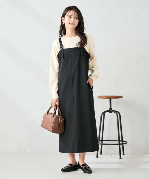 a.v.v / アー・ヴェ・ヴェ ロング・マキシ丈スカート | 【洗える】Iラインサスペンダー付きジャンスカ | 詳細19