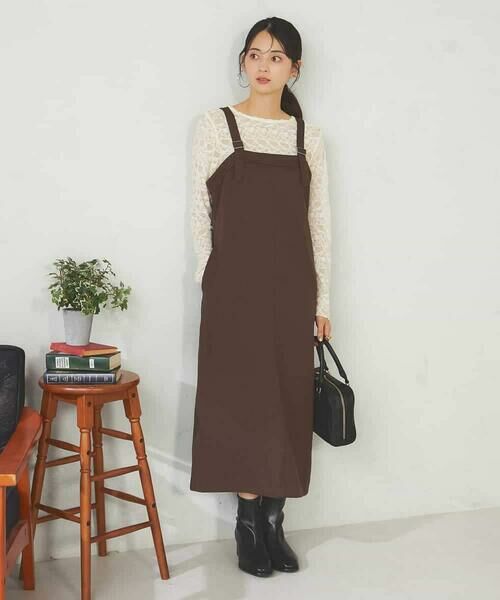 a.v.v / アー・ヴェ・ヴェ ロング・マキシ丈スカート | 【洗える】Iラインサスペンダー付きジャンスカ | 詳細2