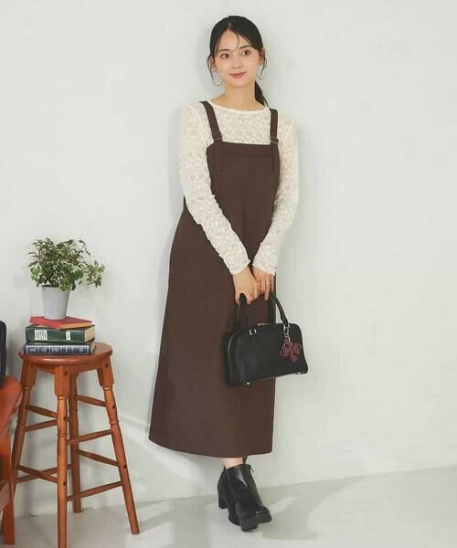 a.v.v / アー・ヴェ・ヴェ ロング・マキシ丈スカート | 【洗える】Iラインサスペンダー付きジャンスカ | 詳細5