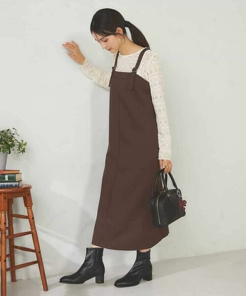a.v.v / アー・ヴェ・ヴェ ロング・マキシ丈スカート | 【洗える】Iラインサスペンダー付きジャンスカ | 詳細6