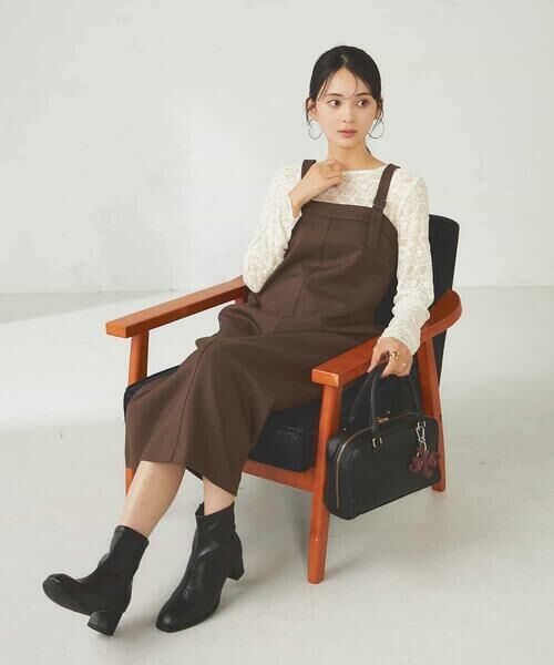 a.v.v / アー・ヴェ・ヴェ ロング・マキシ丈スカート | 【洗える】Iラインサスペンダー付きジャンスカ | 詳細9