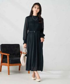 a.v.v / アー・ヴェ・ヴェ ロング・マキシ丈ワンピース | 【洗える】ランダムプリーツサテンワンピース【WEB限定】