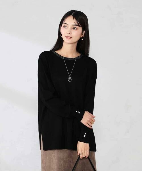 a.v.v / アー・ヴェ・ヴェ ニット・セーター | 袖パール付きチュニックニット | 詳細9