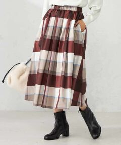 a.v.v / アー・ヴェ・ヴェ ロング・マキシ丈スカート | 【洗える】ビックチェックタフタスカート