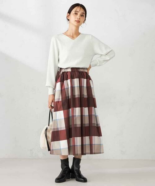 a.v.v / アー・ヴェ・ヴェ ロング・マキシ丈スカート | 【洗える】ビックチェックタフタスカート | 詳細12