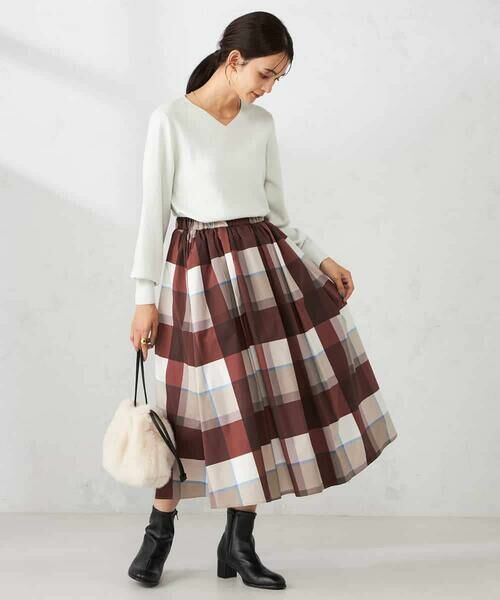 a.v.v / アー・ヴェ・ヴェ ロング・マキシ丈スカート | 【洗える】ビックチェックタフタスカート | 詳細13