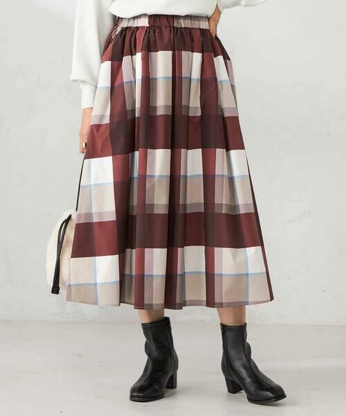 a.v.v / アー・ヴェ・ヴェ ロング・マキシ丈スカート | 【洗える】ビックチェックタフタスカート | 詳細9