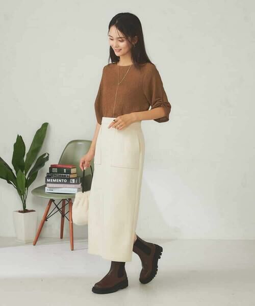a.v.v / アー・ヴェ・ヴェ ロング・マキシ丈スカート | 【ストレッチ/洗える】フェイクスエードナロースカート | 詳細12
