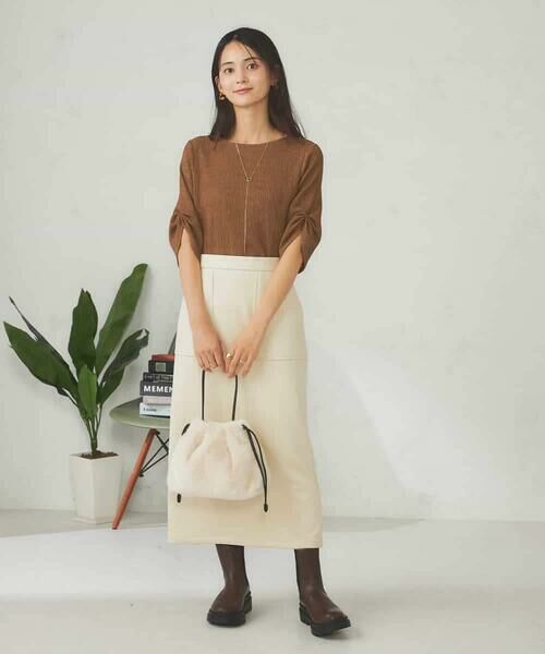 a.v.v / アー・ヴェ・ヴェ ロング・マキシ丈スカート | 【ストレッチ/洗える】フェイクスエードナロースカート | 詳細13