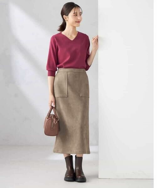 a.v.v / アー・ヴェ・ヴェ ロング・マキシ丈スカート | 【ストレッチ/洗える】フェイクスエードナロースカート | 詳細17