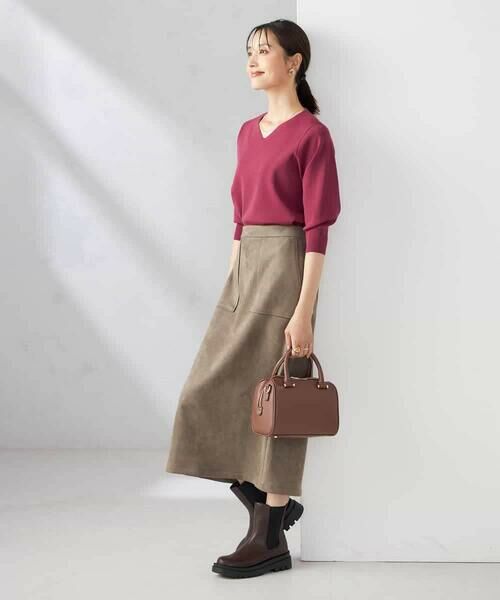 a.v.v / アー・ヴェ・ヴェ ロング・マキシ丈スカート | 【ストレッチ/洗える】フェイクスエードナロースカート | 詳細19