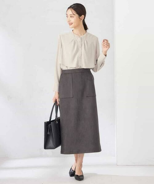 a.v.v / アー・ヴェ・ヴェ ロング・マキシ丈スカート | 【ストレッチ/洗える】フェイクスエードナロースカート | 詳細25