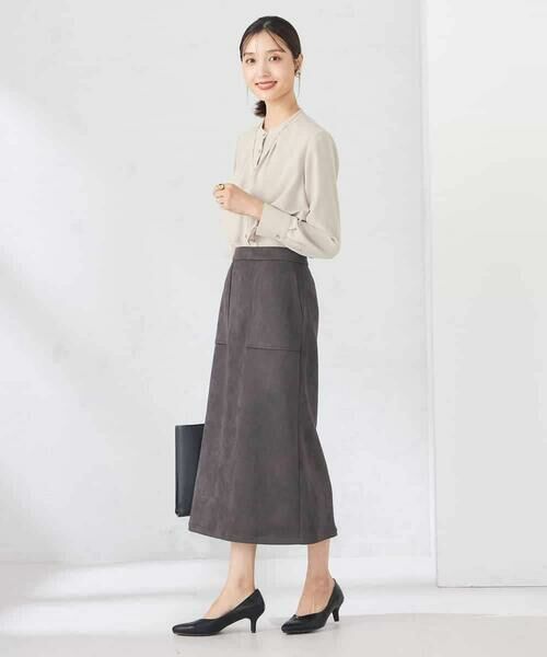 a.v.v / アー・ヴェ・ヴェ ロング・マキシ丈スカート | 【ストレッチ/洗える】フェイクスエードナロースカート | 詳細26