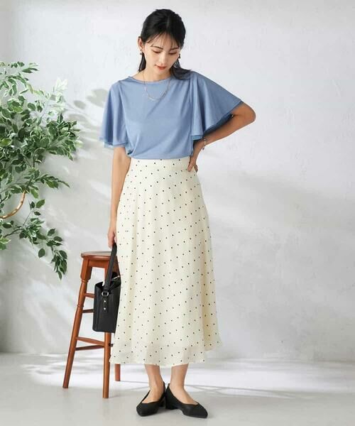 a.v.v / アー・ヴェ・ヴェ カットソー | 【接触冷感/UVカット/吸水速乾】チュールラッフルスリーブカットソー | 詳細12