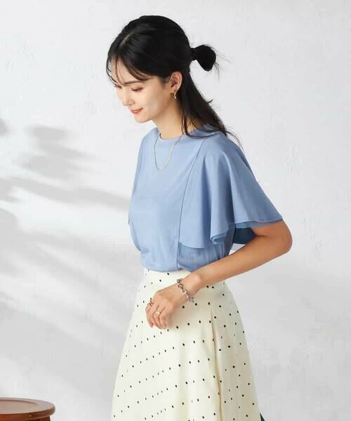 a.v.v / アー・ヴェ・ヴェ カットソー | 【接触冷感/UVカット/吸水速乾】チュールラッフルスリーブカットソー | 詳細2