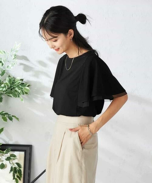 a.v.v / アー・ヴェ・ヴェ カットソー | 【接触冷感/UVカット/吸水速乾】チュールラッフルスリーブカットソー | 詳細20