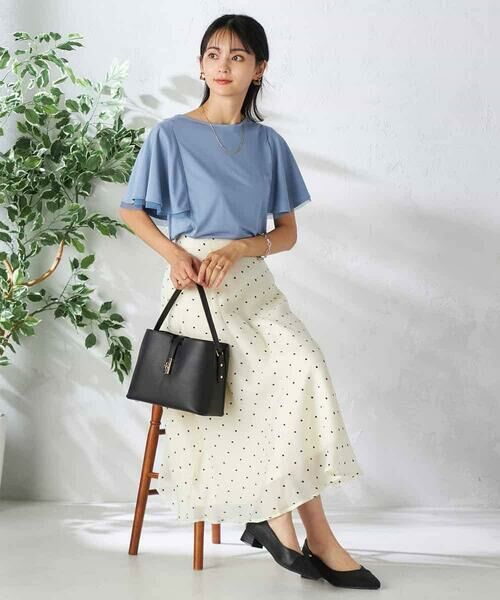 a.v.v / アー・ヴェ・ヴェ カットソー | 【接触冷感/UVカット/吸水速乾】チュールラッフルスリーブカットソー | 詳細4