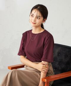 a.v.v / アー・ヴェ・ヴェ カットソー | 【接触冷感/UVカット/コットン100％】ロールアップハーフスリーブTシャツ