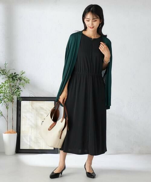a.v.v / アー・ヴェ・ヴェ ロング・マキシ丈ワンピース | 【接触冷感/UVカット/イージーケア】ウエストギャザーリラクシングワンピース | 詳細11