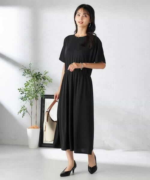 a.v.v / アー・ヴェ・ヴェ ロング・マキシ丈ワンピース | 【接触冷感/UVカット/イージーケア】ウエストギャザーリラクシングワンピース | 詳細5