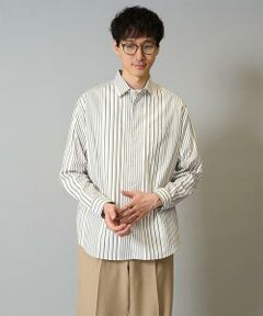 a.v.v / アー・ヴェ・ヴェ シャツ・ブラウス | 【洗濯機で洗える】ランダムストライプツイルワイドシルエットシャツ