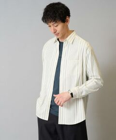 a.v.v / アー・ヴェ・ヴェ シャツ・ブラウス | 【洗濯機で洗える】ランダムストライプツイルワイドシルエットシャツ