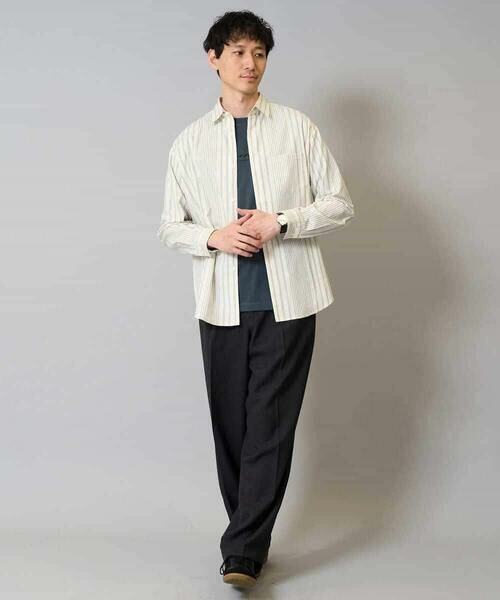 a.v.v / アー・ヴェ・ヴェ シャツ・ブラウス | 【洗濯機で洗える】ランダムストライプツイルワイドシルエットシャツ | 詳細10