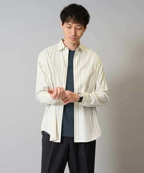 a.v.v / アー・ヴェ・ヴェ シャツ・ブラウス | 【洗濯機で洗える】ランダムストライプツイルワイドシルエットシャツ | 詳細13