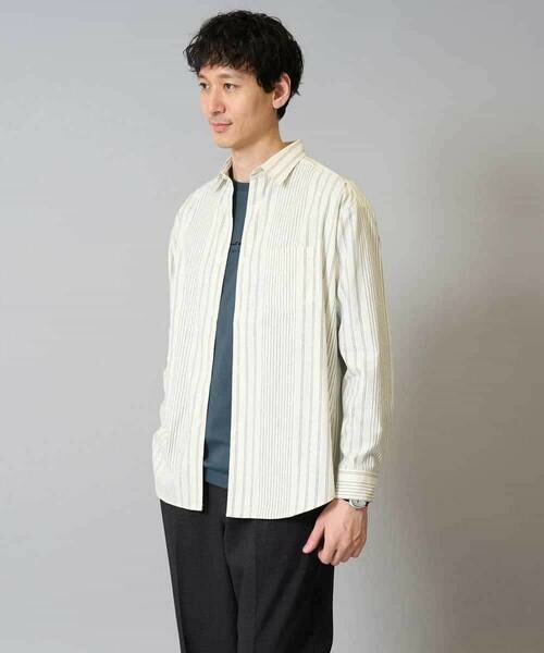 a.v.v / アー・ヴェ・ヴェ シャツ・ブラウス | 【洗濯機で洗える】ランダムストライプツイルワイドシルエットシャツ | 詳細14