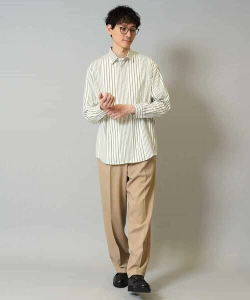 a.v.v / アー・ヴェ・ヴェ シャツ・ブラウス | 【洗濯機で洗える】ランダムストライプツイルワイドシルエットシャツ | 詳細3