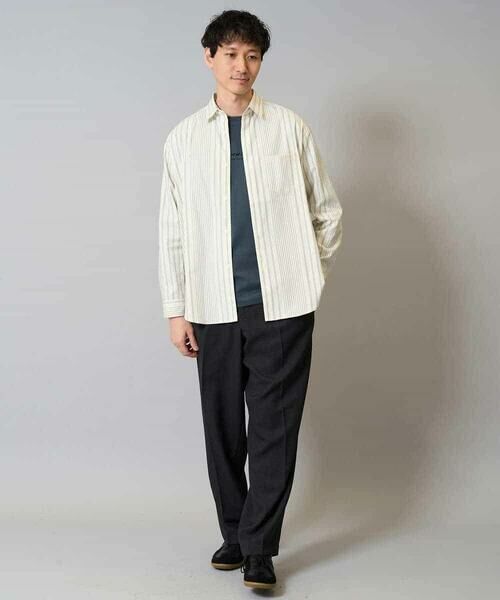 a.v.v / アー・ヴェ・ヴェ シャツ・ブラウス | 【洗濯機で洗える】ランダムストライプツイルワイドシルエットシャツ | 詳細7