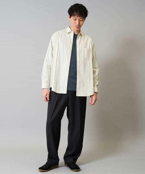a.v.v / アー・ヴェ・ヴェ シャツ・ブラウス | 【洗濯機で洗える】ランダムストライプツイルワイドシルエットシャツ | 詳細8