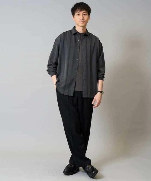 a.v.v / アー・ヴェ・ヴェ シャツ・ブラウス | 【イージーケア/速乾】カラミストライプワイドシルエットシャツ【洗濯機で洗える】 | 詳細11