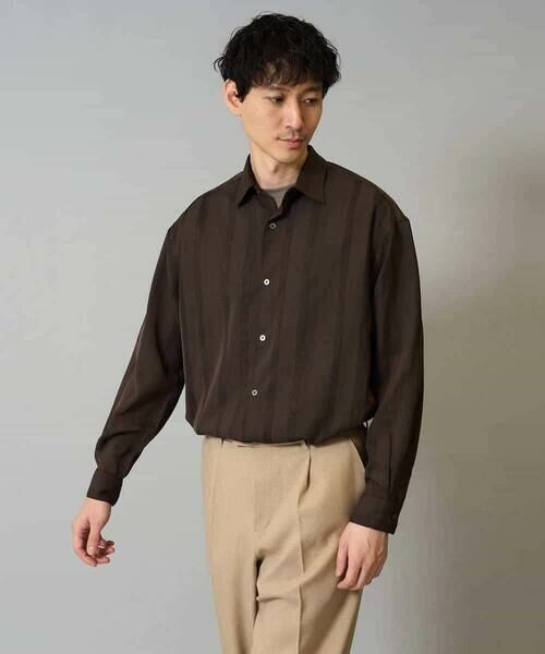 a.v.v / アー・ヴェ・ヴェ シャツ・ブラウス | 【イージーケア/速乾】カラミストライプワイドシルエットシャツ【洗濯機で洗える】 | 詳細14