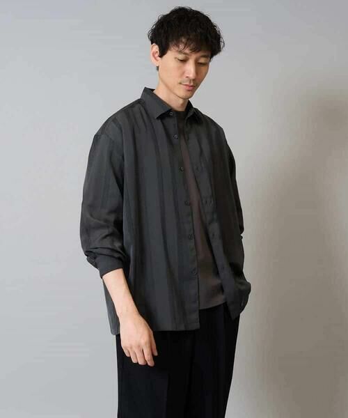 a.v.v / アー・ヴェ・ヴェ シャツ・ブラウス | 【イージーケア/速乾】カラミストライプワイドシルエットシャツ【洗濯機で洗える】 | 詳細16