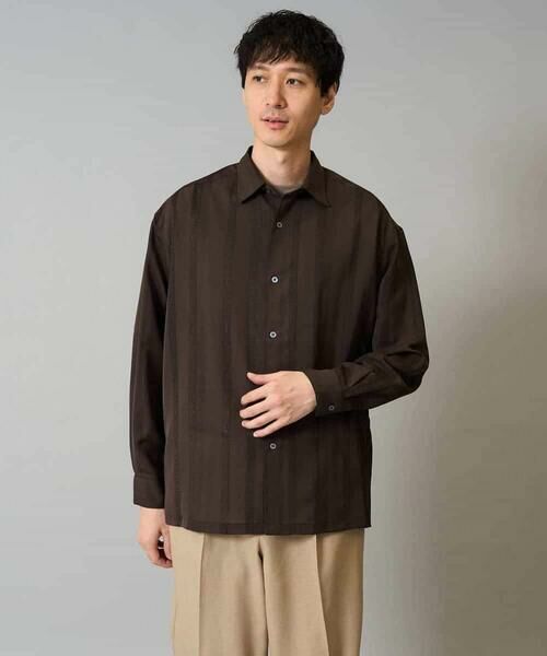 a.v.v / アー・ヴェ・ヴェ シャツ・ブラウス | 【イージーケア/速乾】カラミストライプワイドシルエットシャツ【洗濯機で洗える】 | 詳細18