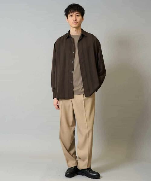 a.v.v / アー・ヴェ・ヴェ シャツ・ブラウス | 【イージーケア/速乾】カラミストライプワイドシルエットシャツ【洗濯機で洗える】 | 詳細2