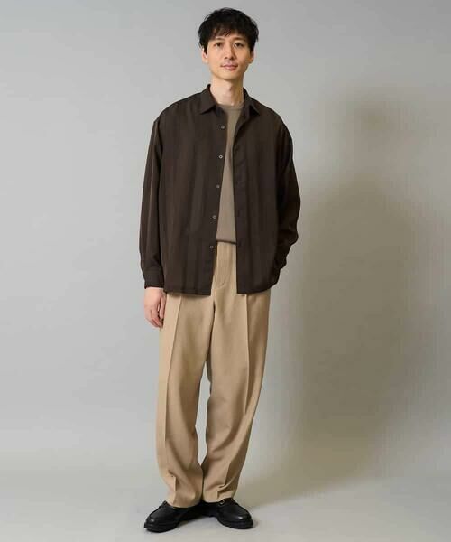 a.v.v / アー・ヴェ・ヴェ シャツ・ブラウス | 【イージーケア/速乾】カラミストライプワイドシルエットシャツ【洗濯機で洗える】 | 詳細4