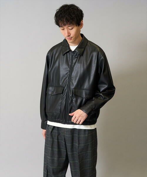 a.v.v / アー・ヴェ・ヴェ その他アウター | 【洗濯機で洗える】フェイクレザーブルゾン | 詳細13